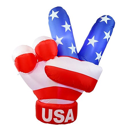 Peace, Love, And Freedom Patriotic Inflatable Decoration - 5-foot
